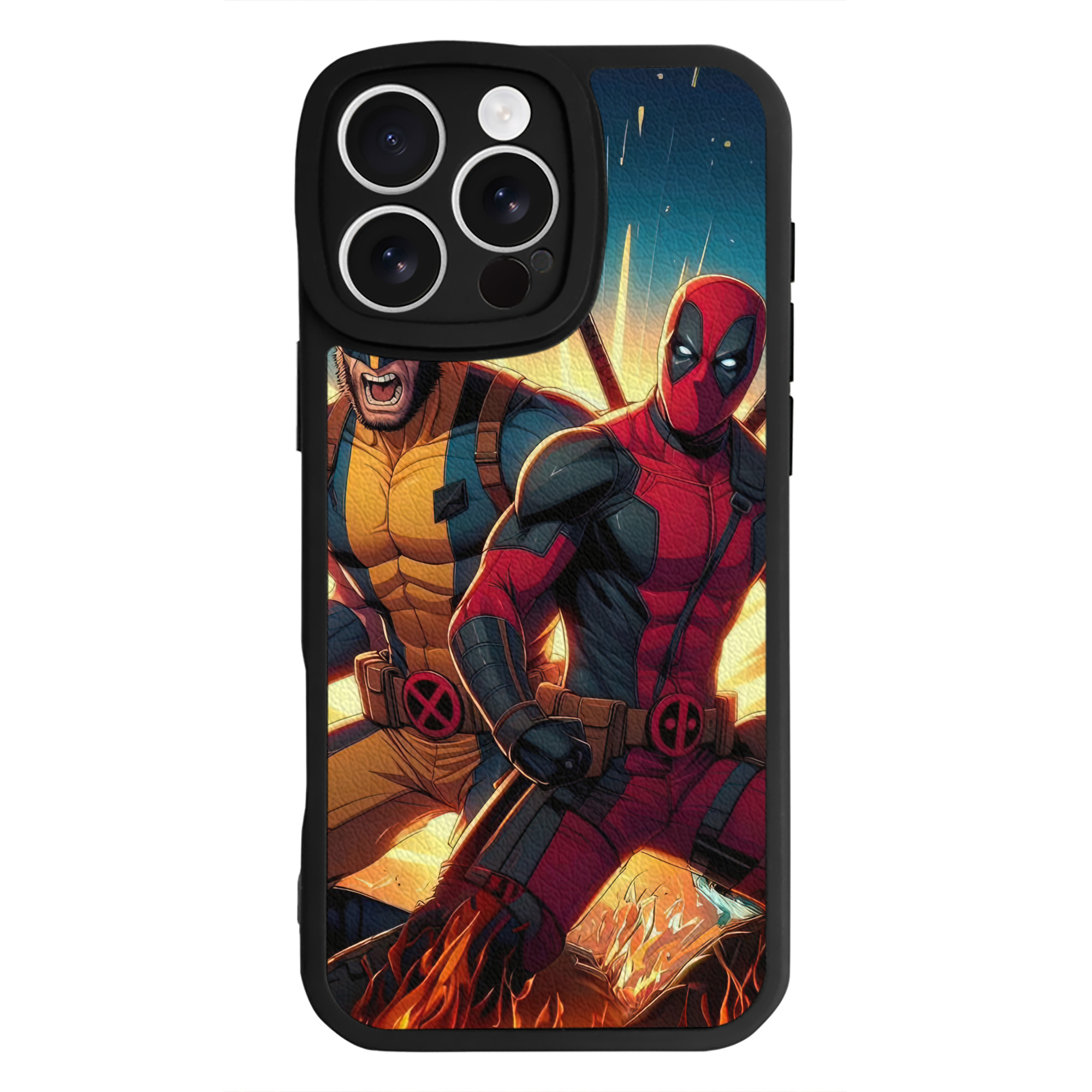 （画像用） Deadpool デッドプール 【iPhone 16シリーズ対応】シリコンスマホケース（レザー調） 材質：シリコン